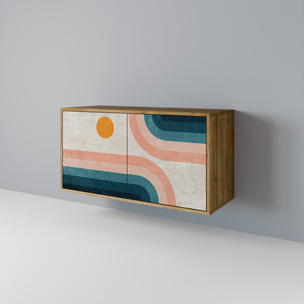 TWO HALVES Aparador de 2 Portas em Efeito Carvalho