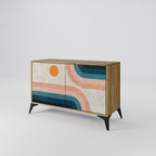 TWO HALVES Aparador de 2 Portas em Efeito Carvalho