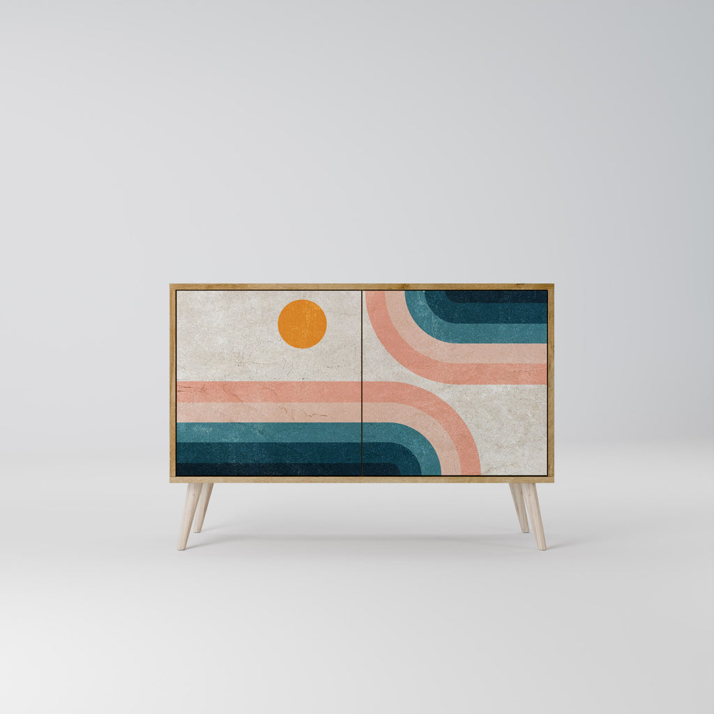 TWO HALVES Aparador de 2 Portas em Efeito Carvalho