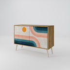 TWO HALVES Aparador de 2 Portas em Efeito Carvalho