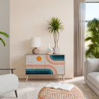 TWO HALVES Aparador de 2 Portas em Efeito Carvalho