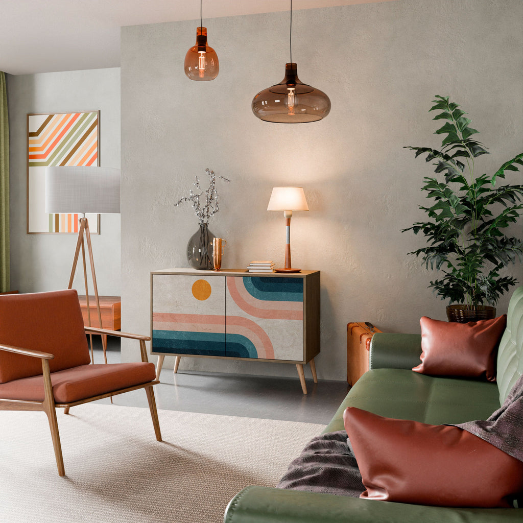 TWO HALVES Aparador de 2 Portas em Efeito Carvalho