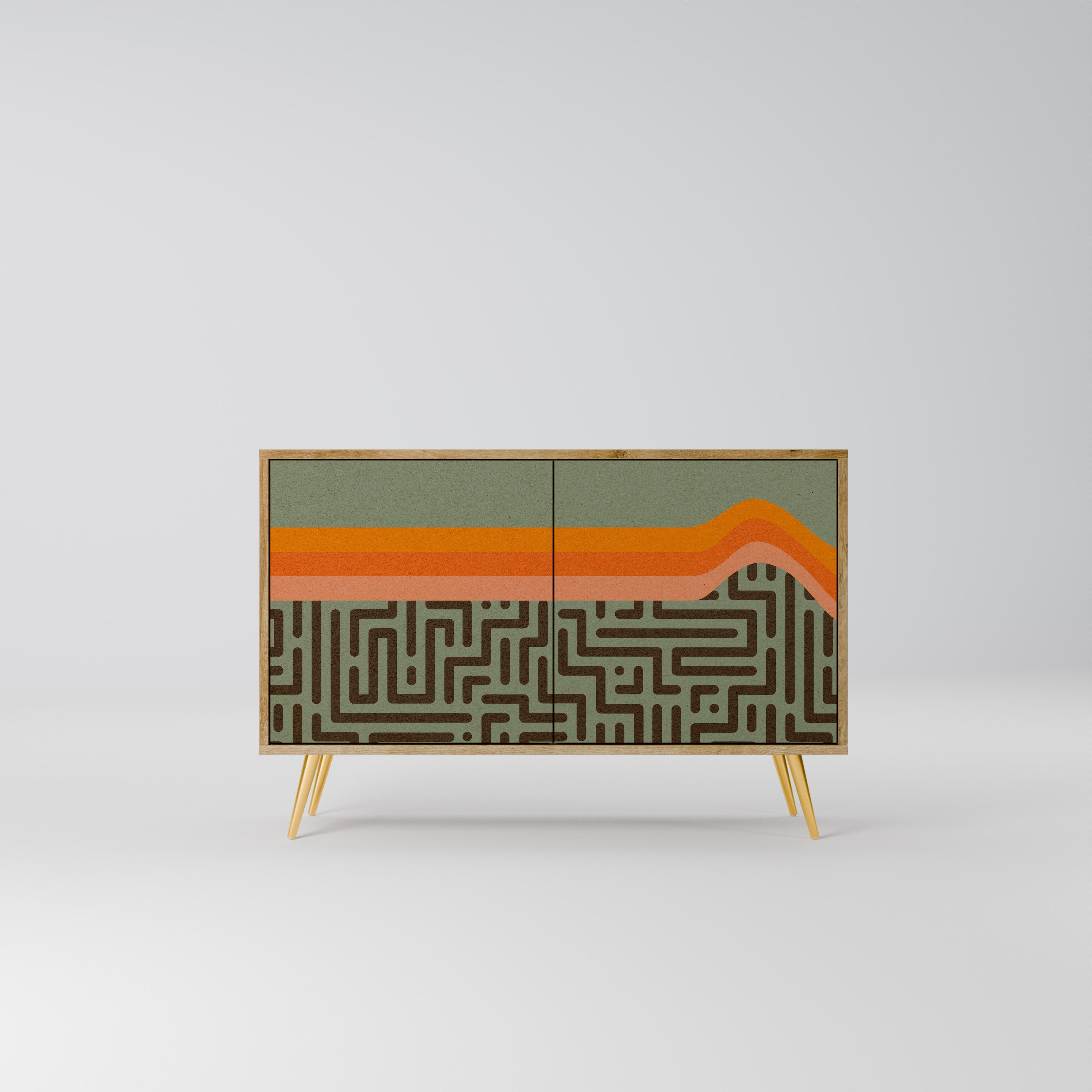 SIMPLE SOLUTIONS Aparador de 2 Portas em Efeito Carvalho