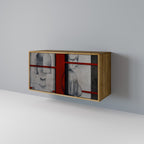 GRAY FIGURES Aparador de 2 Portas em Efeito Carvalho