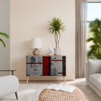 GRAY FIGURES Aparador de 2 Portas em Efeito Carvalho