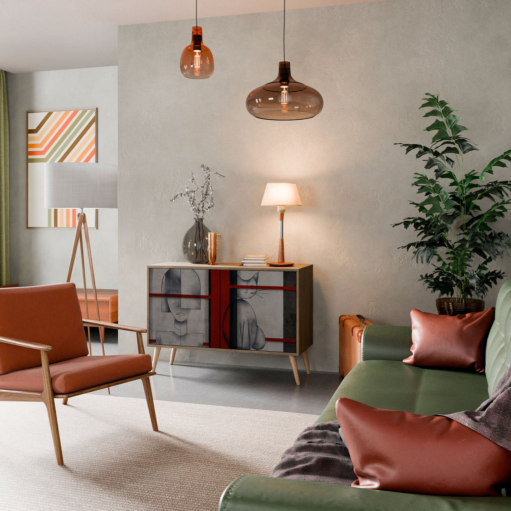 GRAY FIGURES Aparador de 2 Portas em Efeito Carvalho