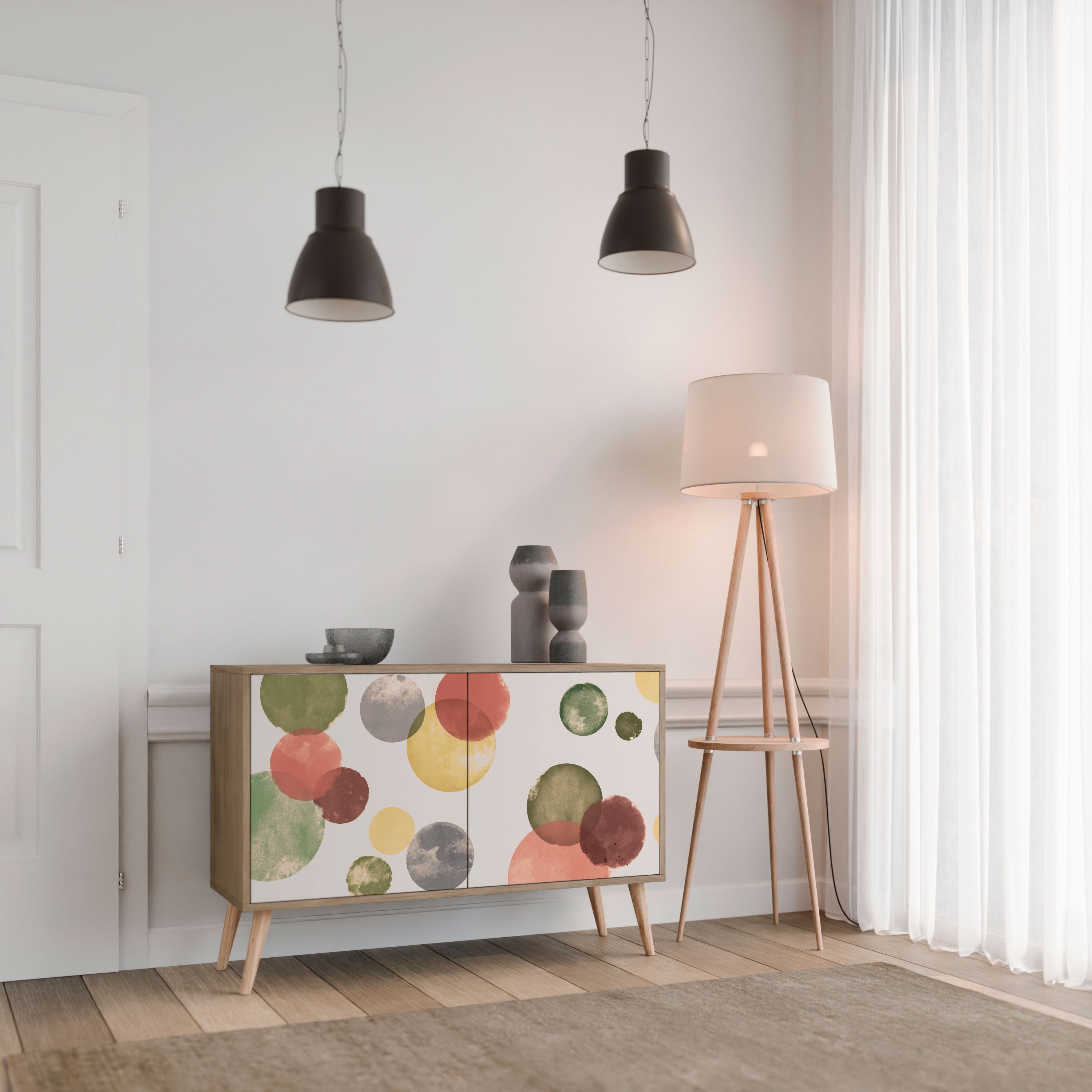 FLEETING HAPPINESS Aparador de 2 Portas em Efeito Carvalho