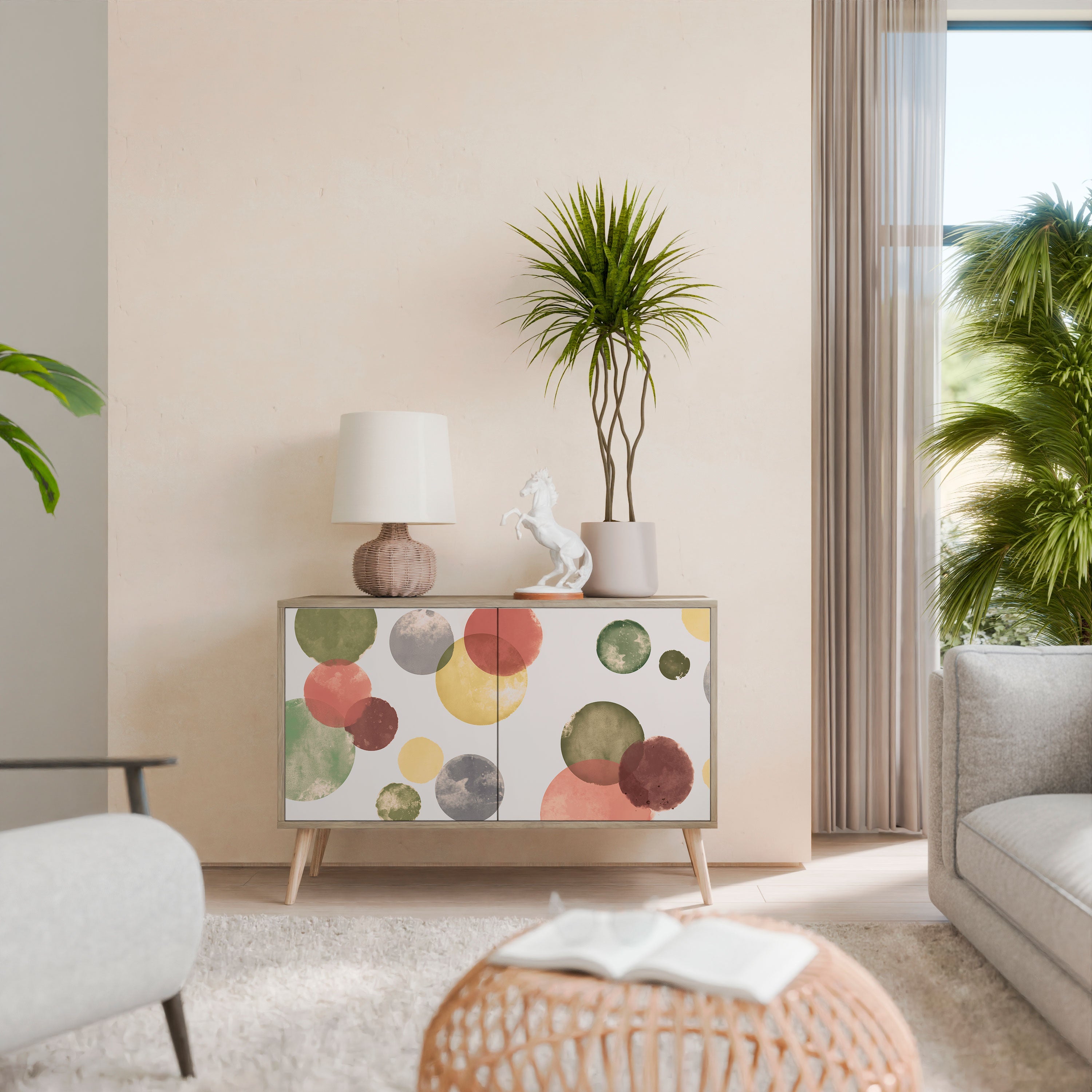 FLEETING HAPPINESS Aparador de 2 Portas em Efeito Carvalho