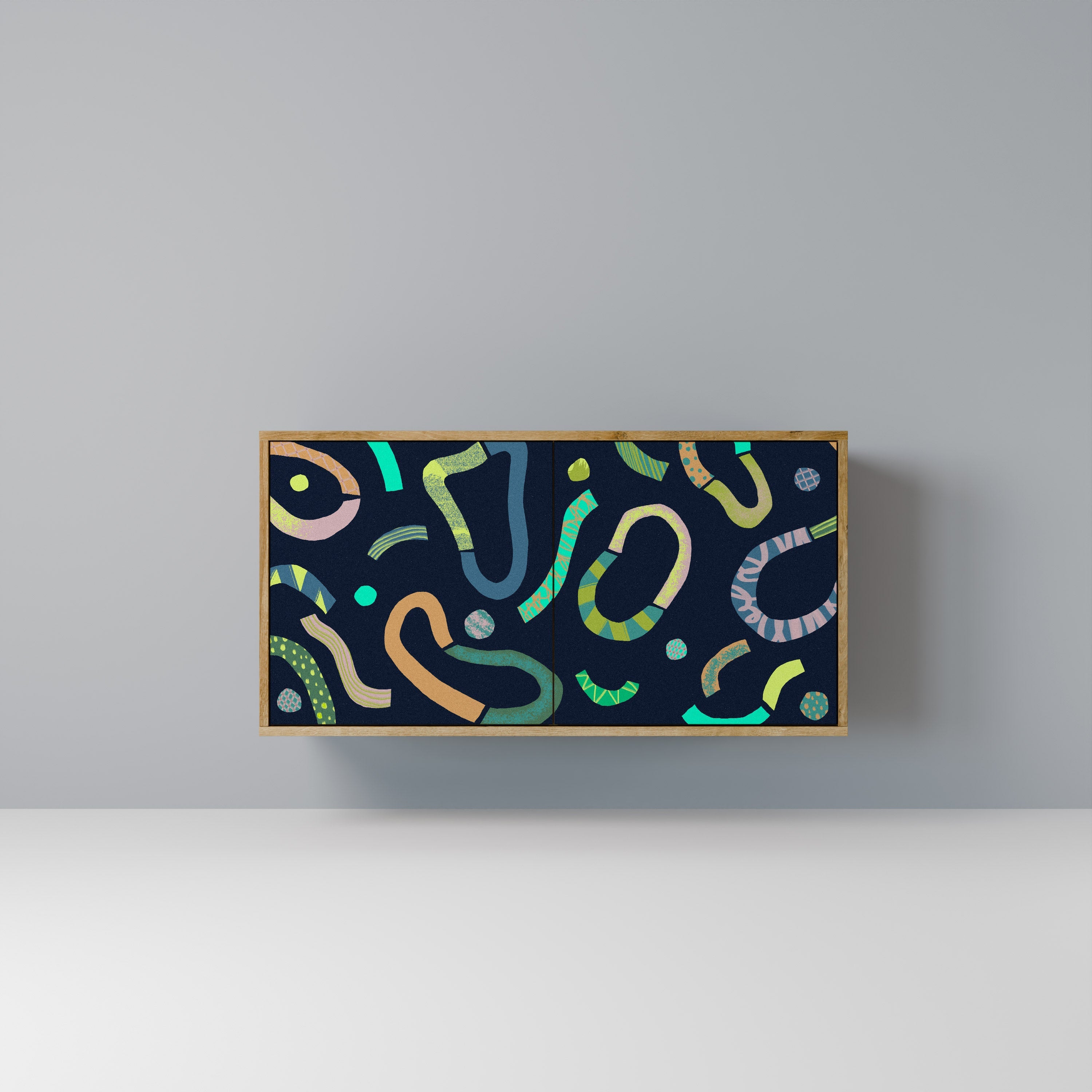 CONTRAST DANCE Aparador de 2 Portas em Efeito Carvalho