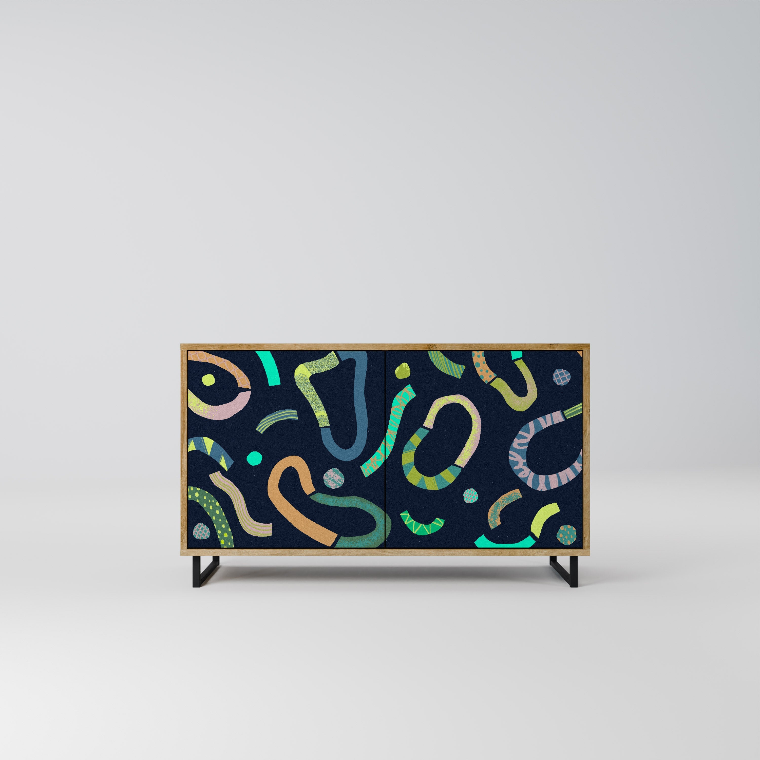 CONTRAST DANCE Aparador de 2 Portas em Efeito Carvalho