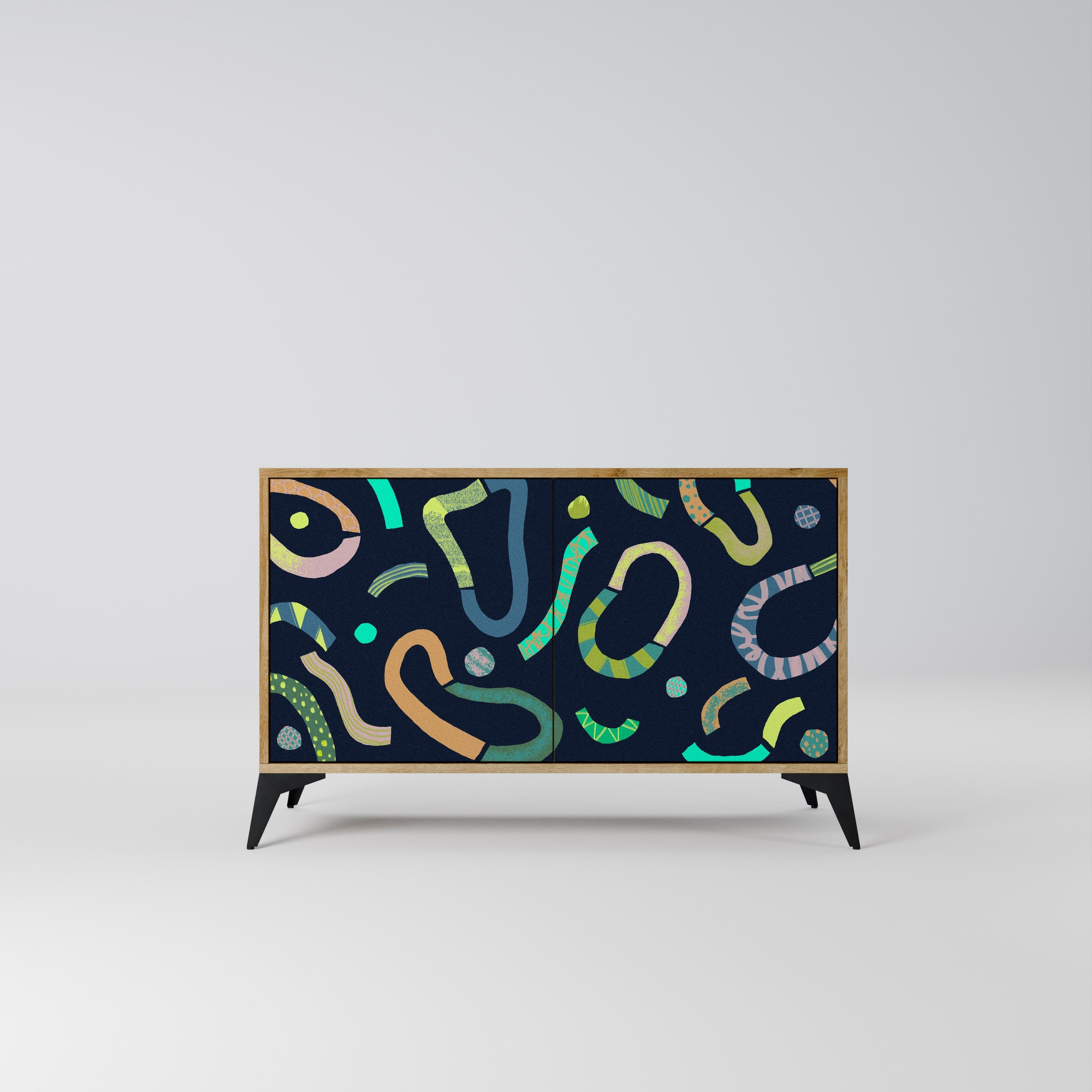 CONTRAST DANCE Aparador de 2 Portas em Efeito Carvalho