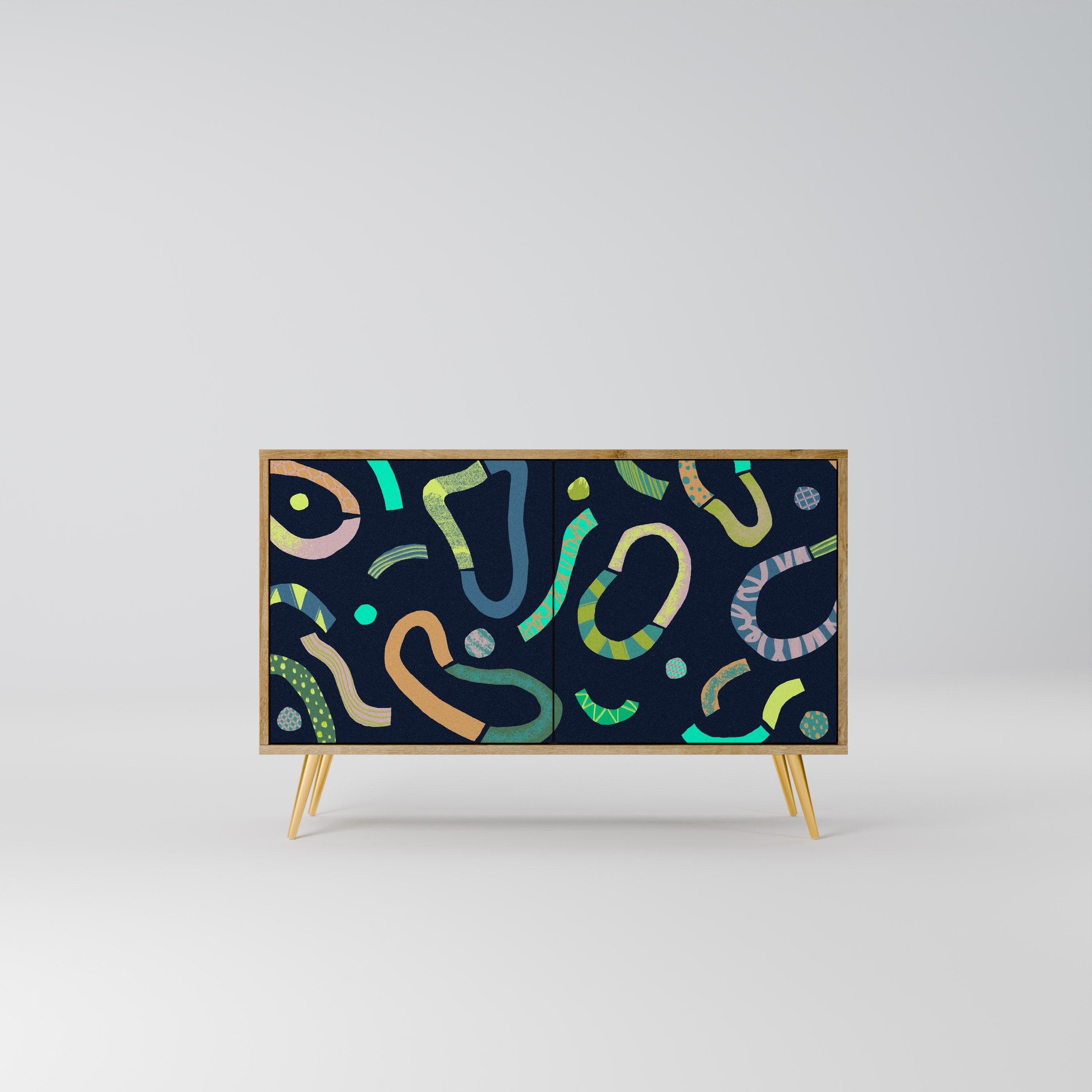 CONTRAST DANCE Aparador de 2 Portas em Efeito Carvalho