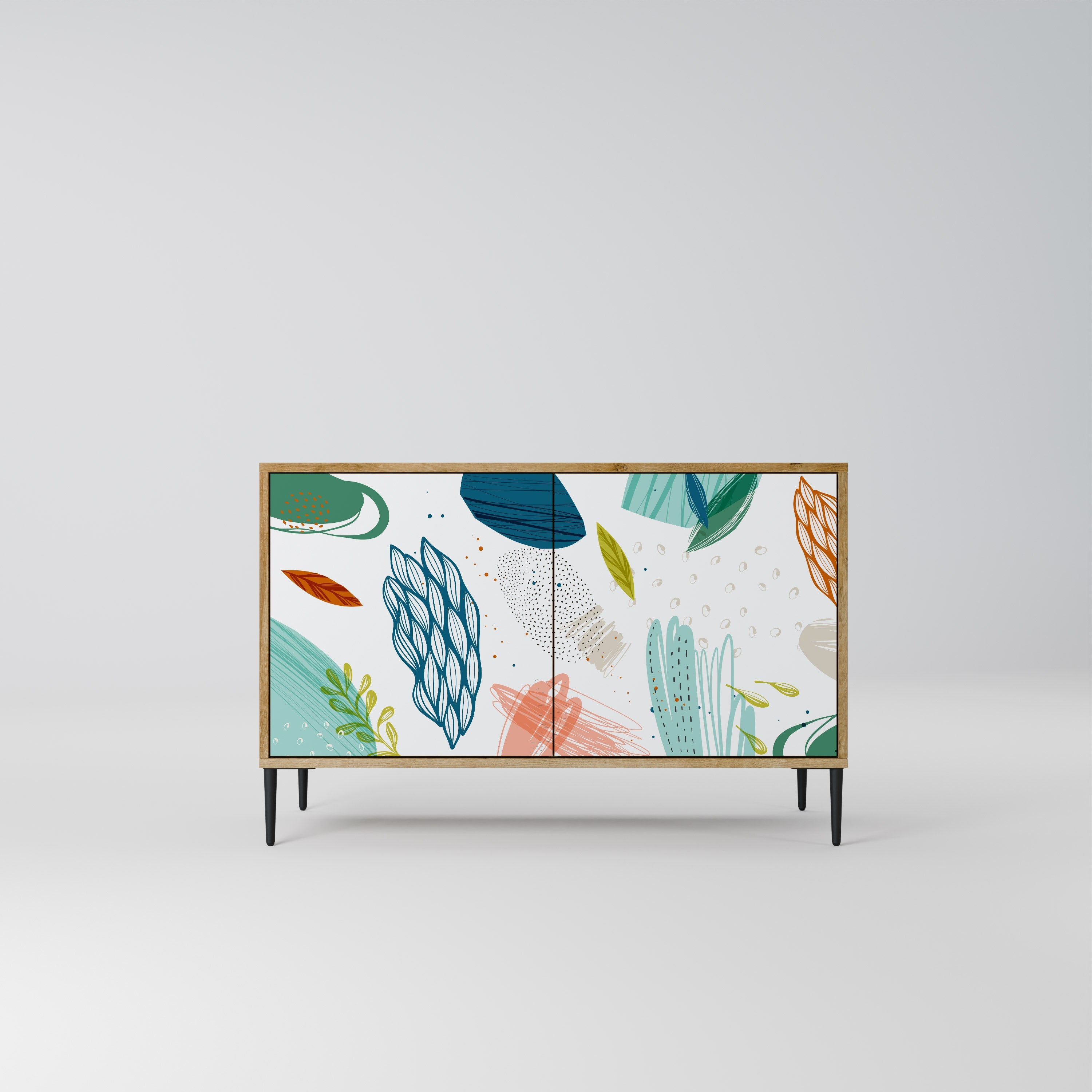 BOTANICAL HURRICANE Aparador de 2 Portas em Efeito Carvalho