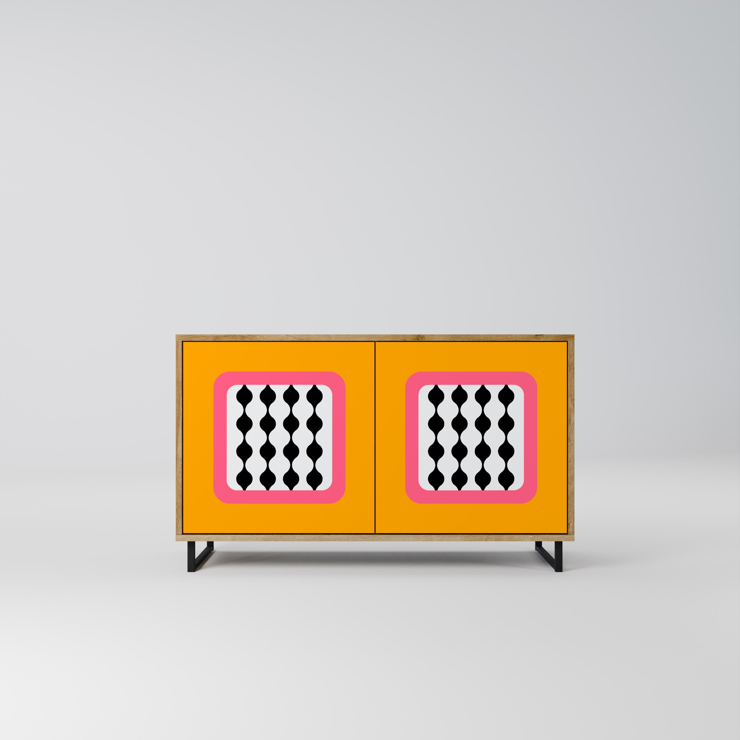 TEARS IN HEAVEN Aparador de 2 Portas em Efeito Carvalho