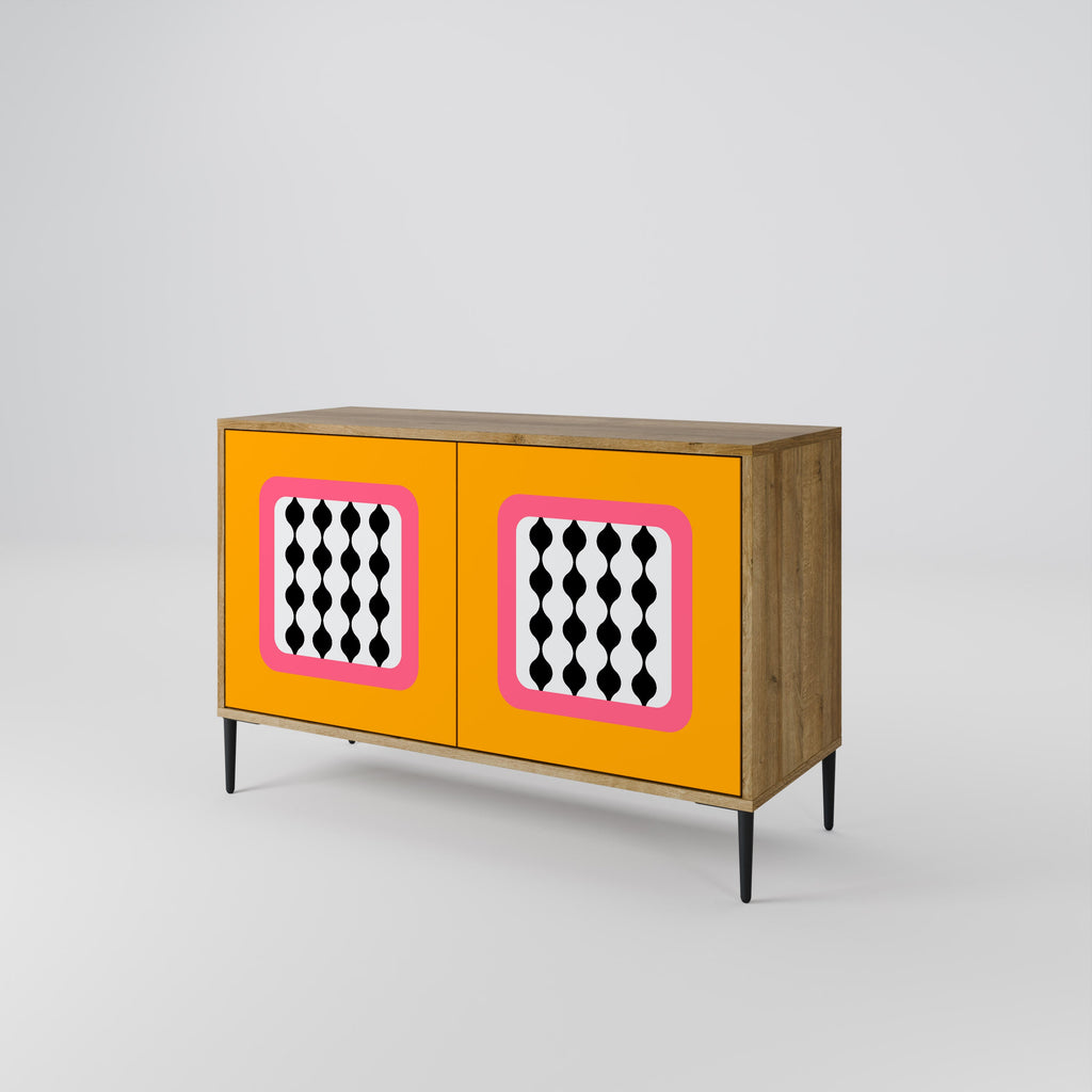 TEARS IN HEAVEN Aparador de 2 Portas em Efeito Carvalho