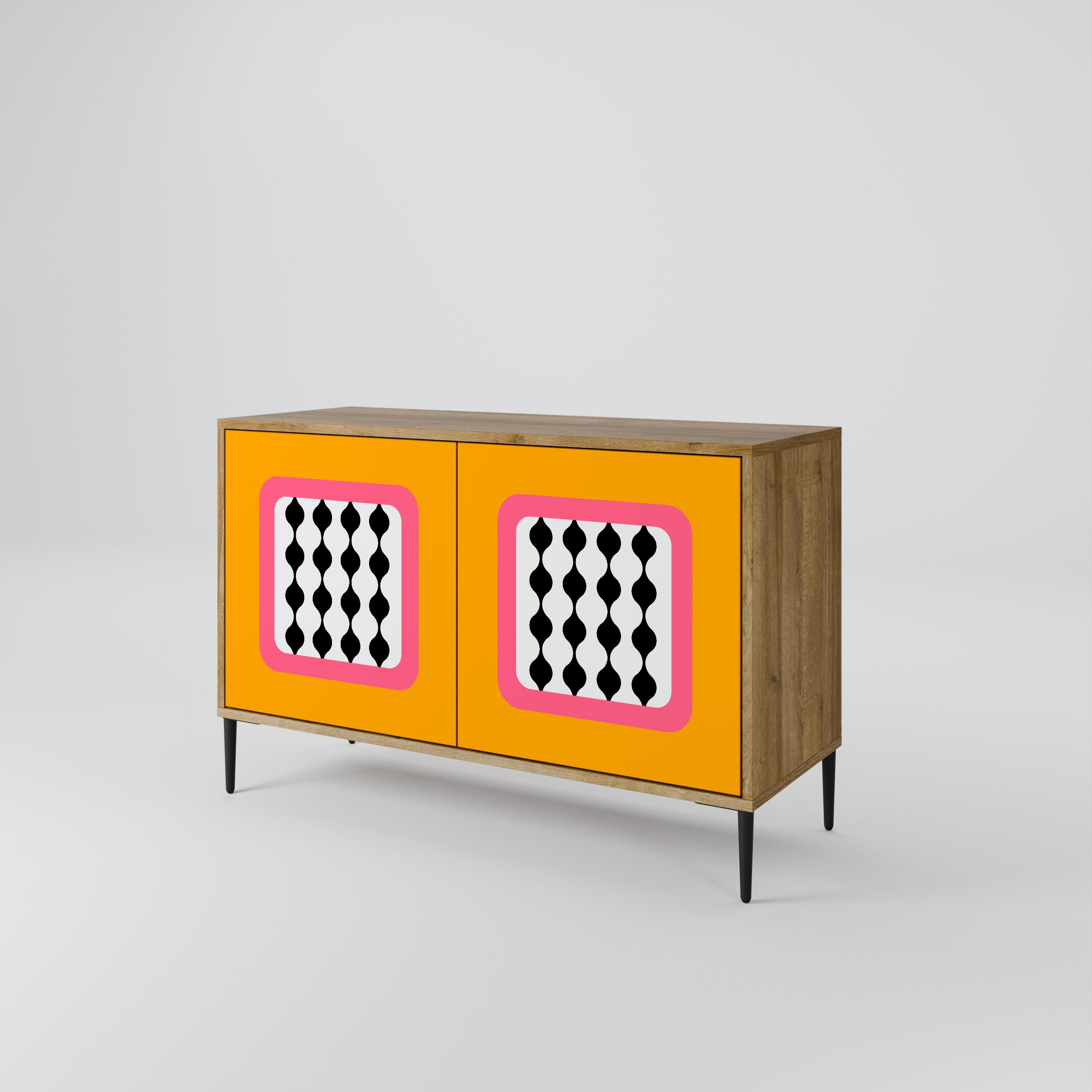 TEARS IN HEAVEN Aparador de 2 Portas em Efeito Carvalho