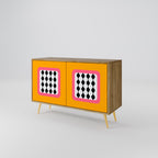 TEARS IN HEAVEN Aparador de 2 Portas em Efeito Carvalho