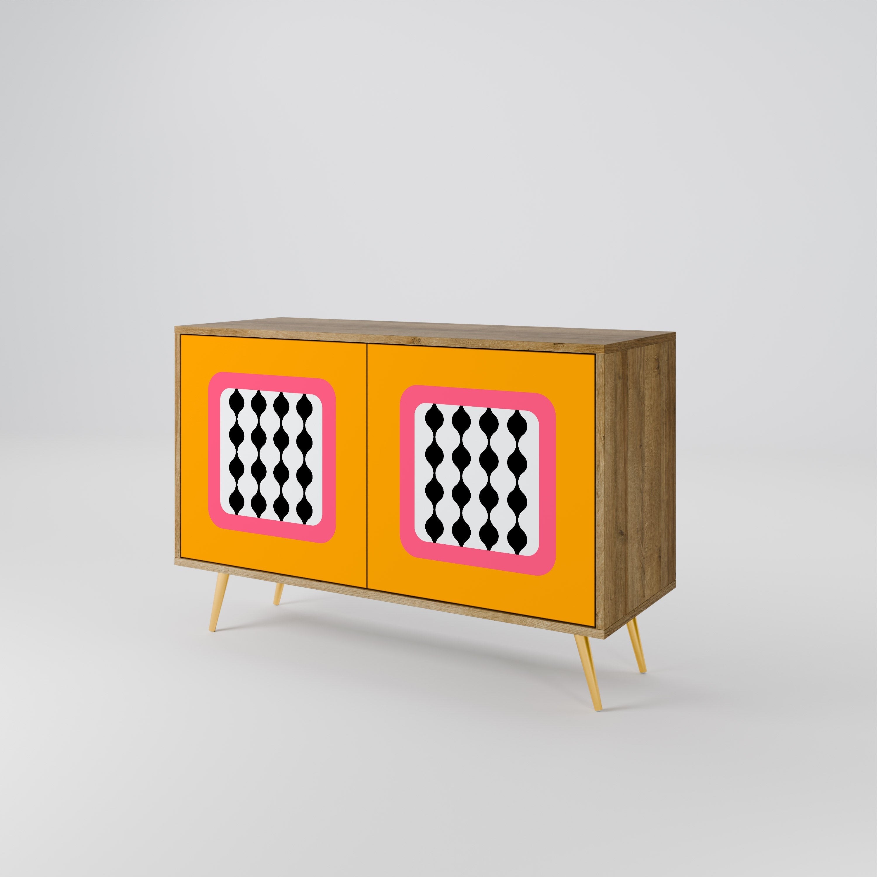 TEARS IN HEAVEN Aparador de 2 Portas em Efeito Carvalho