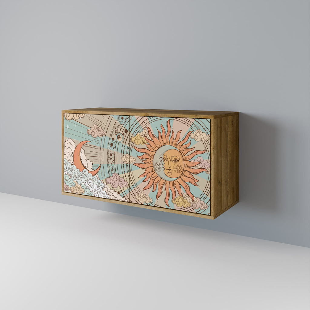 MYSTICAL STRUCTURE Aparador de 2 Portas em Efeito Carvalho