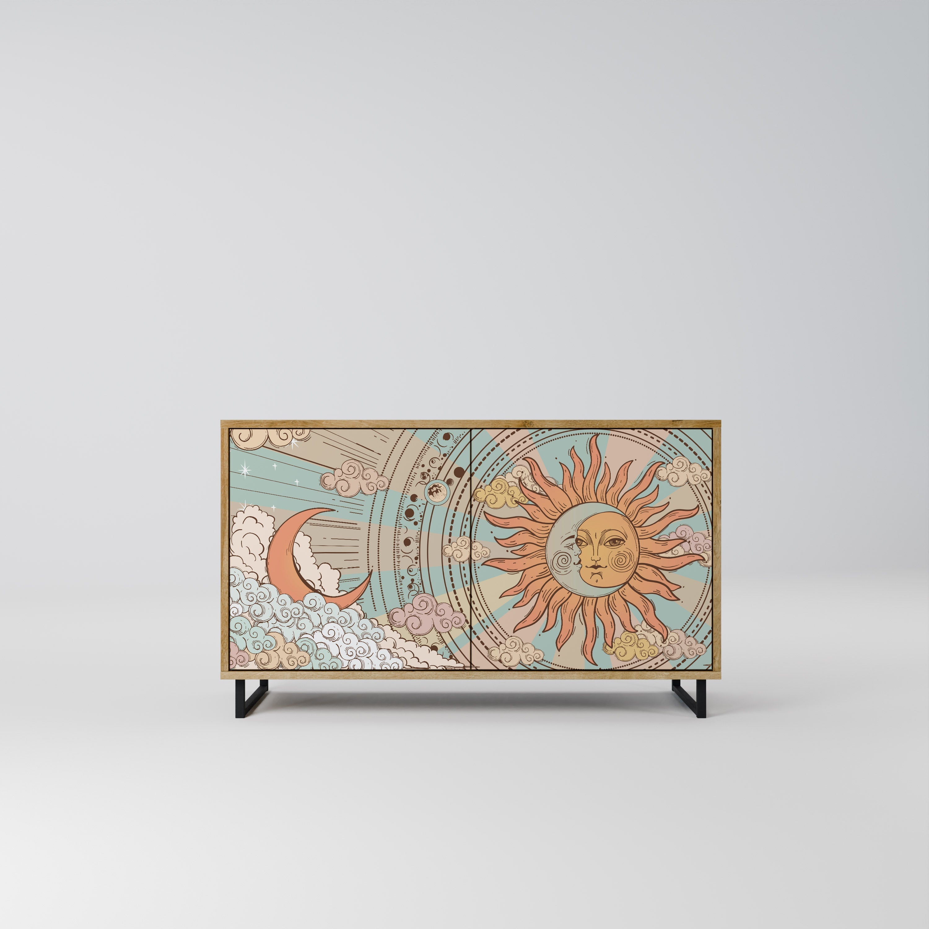 MYSTICAL STRUCTURE Aparador de 2 Portas em Efeito Carvalho