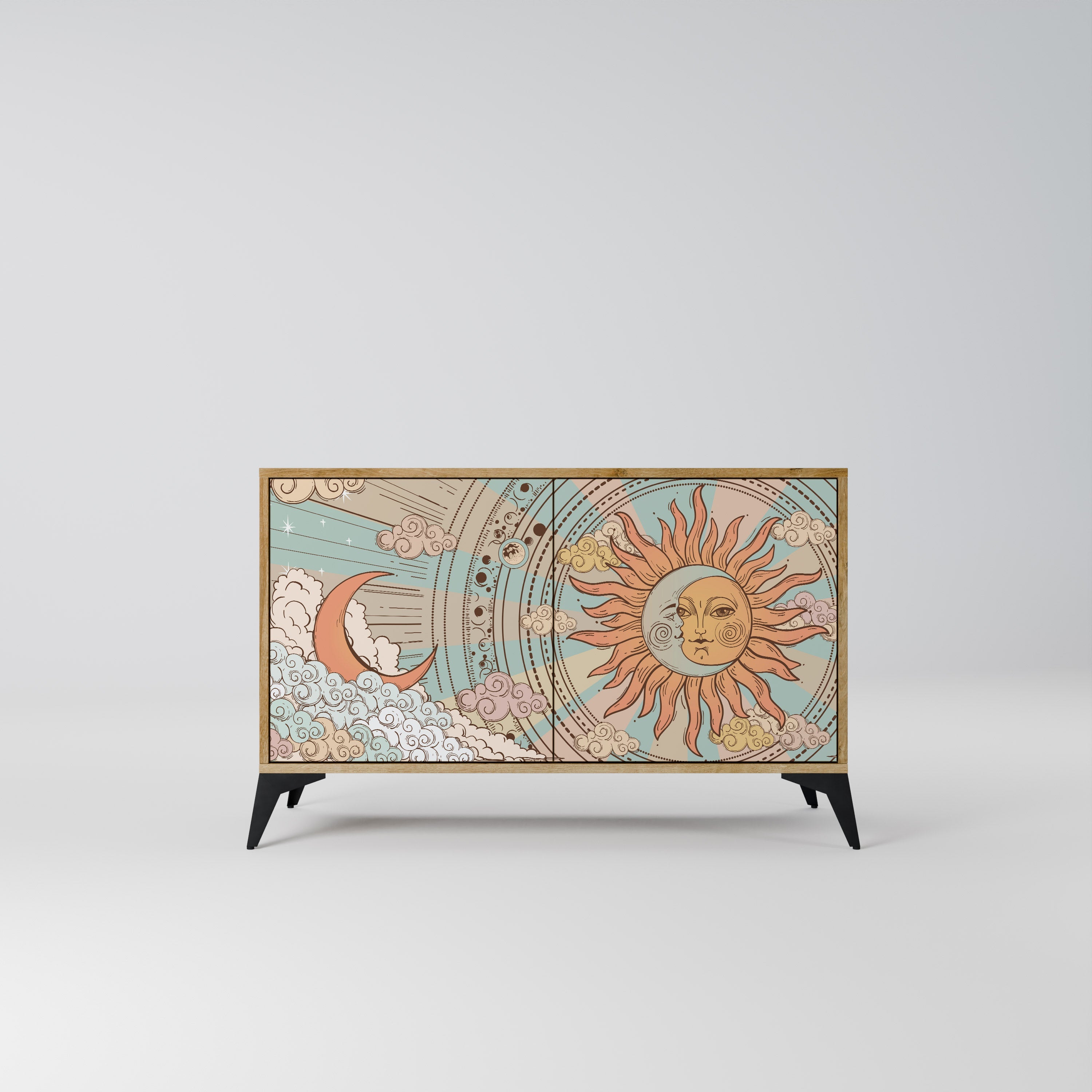 MYSTICAL STRUCTURE Aparador de 2 Portas em Efeito Carvalho