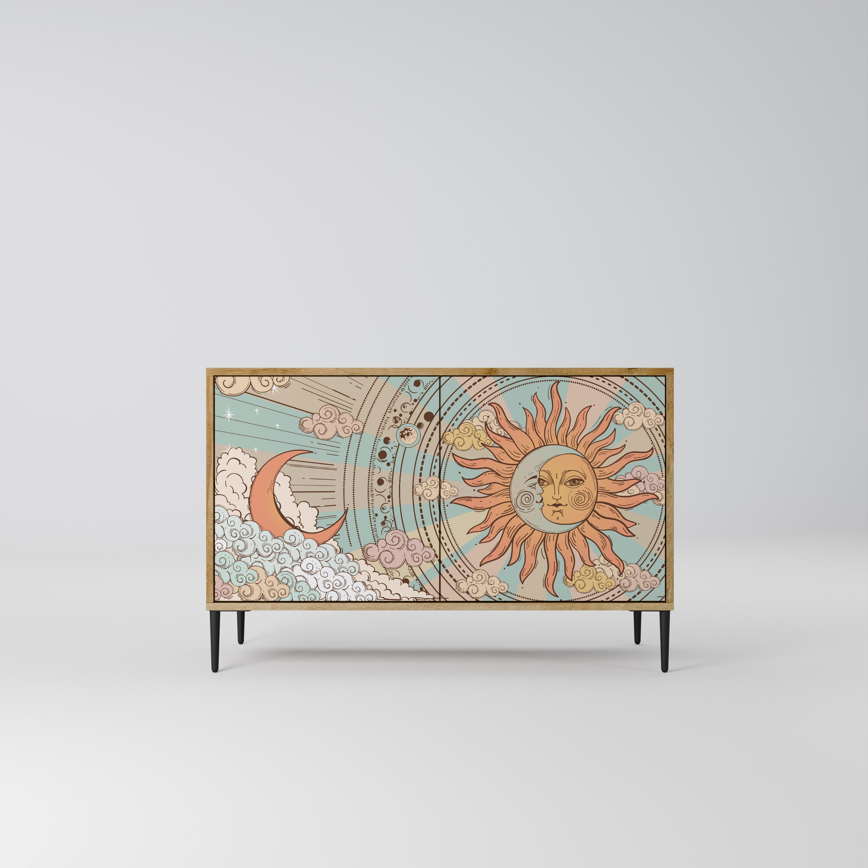 MYSTICAL STRUCTURE Aparador de 2 Portas em Efeito Carvalho