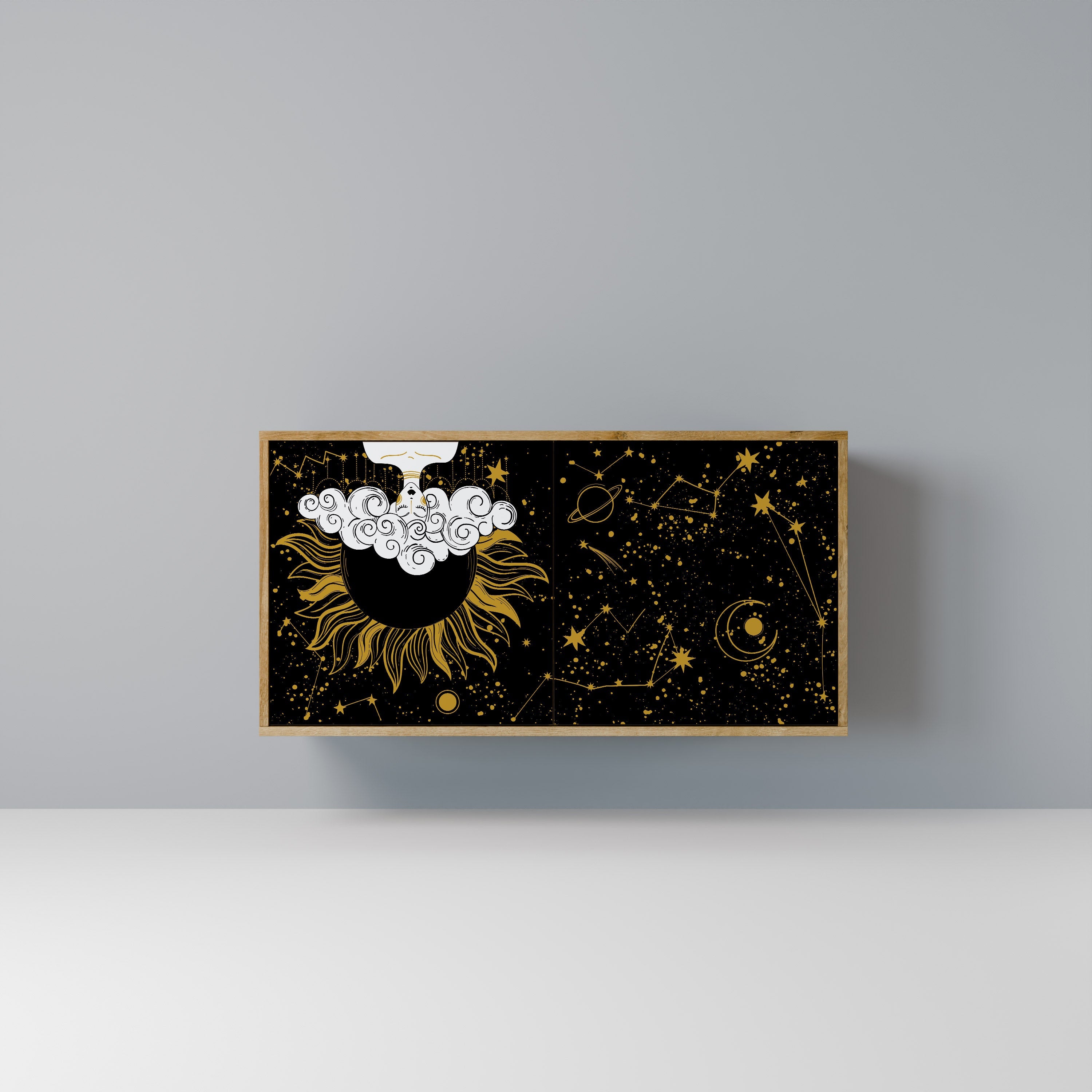 STELLAR CONSTELLATIONS Aparador de 2 Portas em Efeito Carvalho