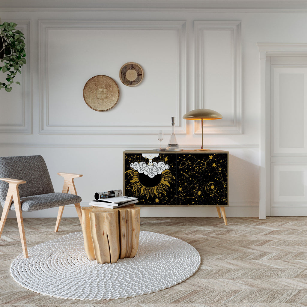 STELLAR CONSTELLATIONS Aparador de 2 Portas em Efeito Carvalho