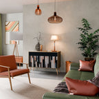 COLLAGE OF RECTANGLES Aparador de 2 Portas em Efeito Carvalho