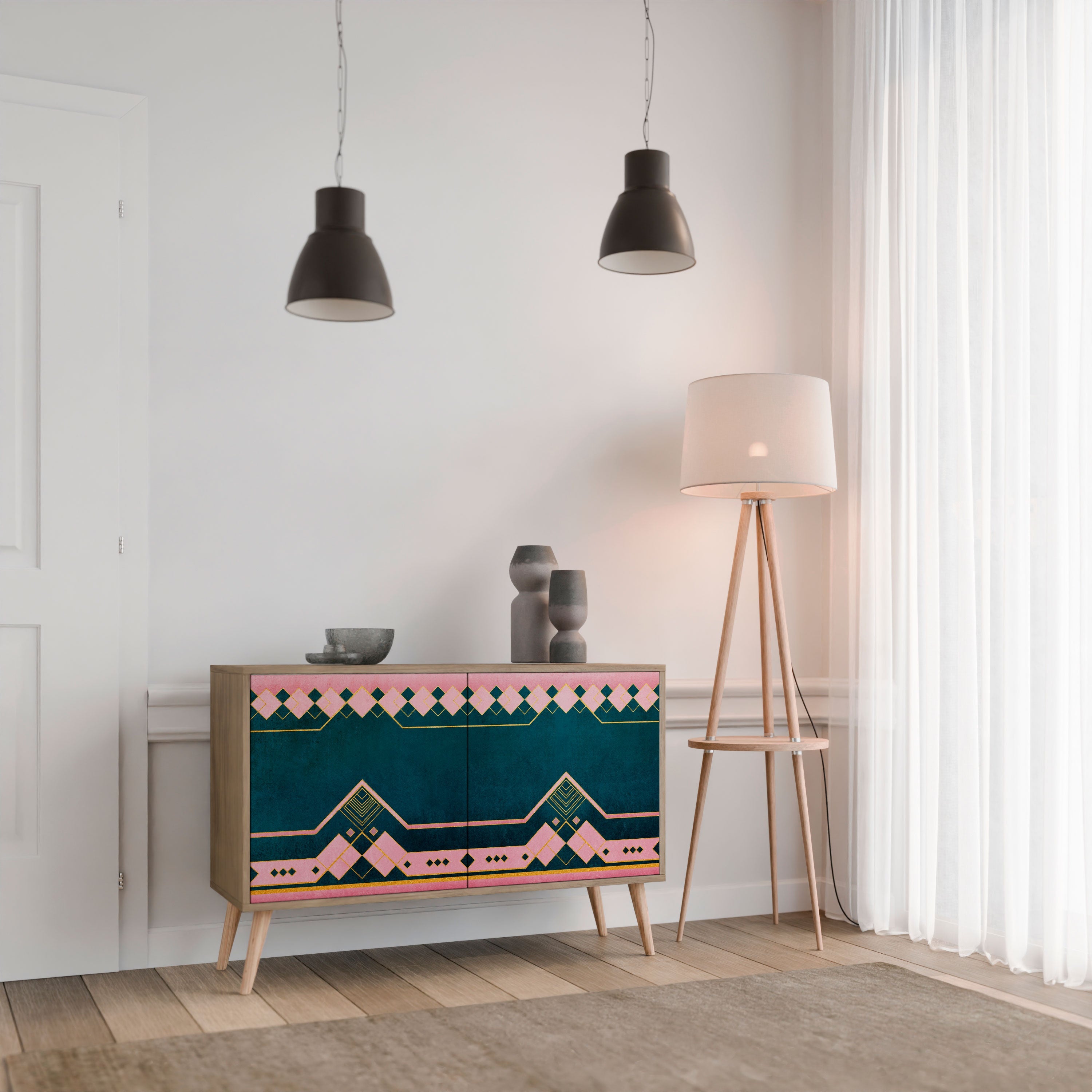 ROYAL COMPOSITION Aparador de 2 Portas em Efeito Carvalho