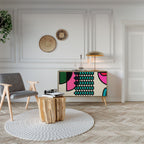 GEOMETRIC RHAPSODY Aparador de 2 Portas em Efeito Carvalho