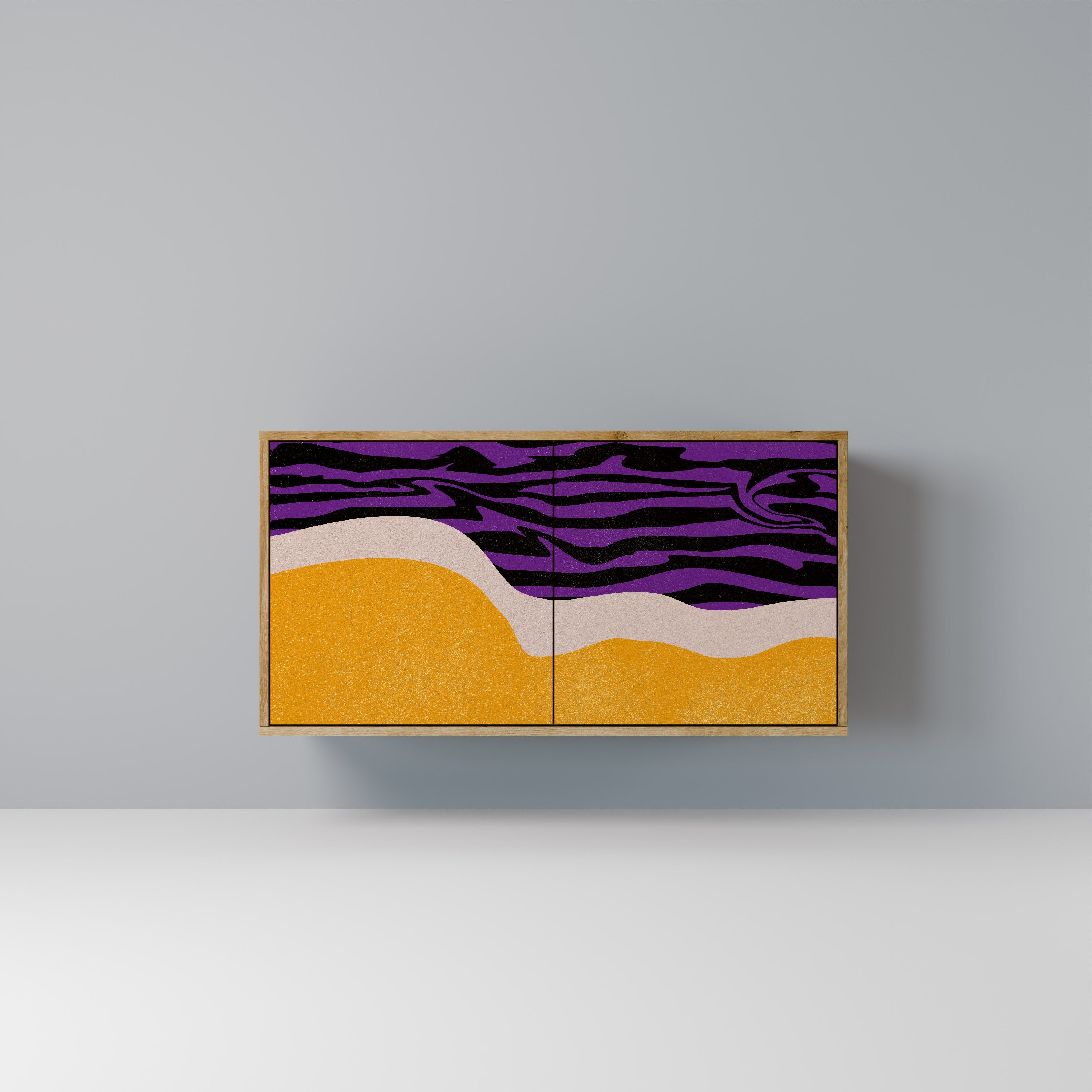 INDEPENDENT BORDER Aparador de 2 Portas em Efeito Carvalho