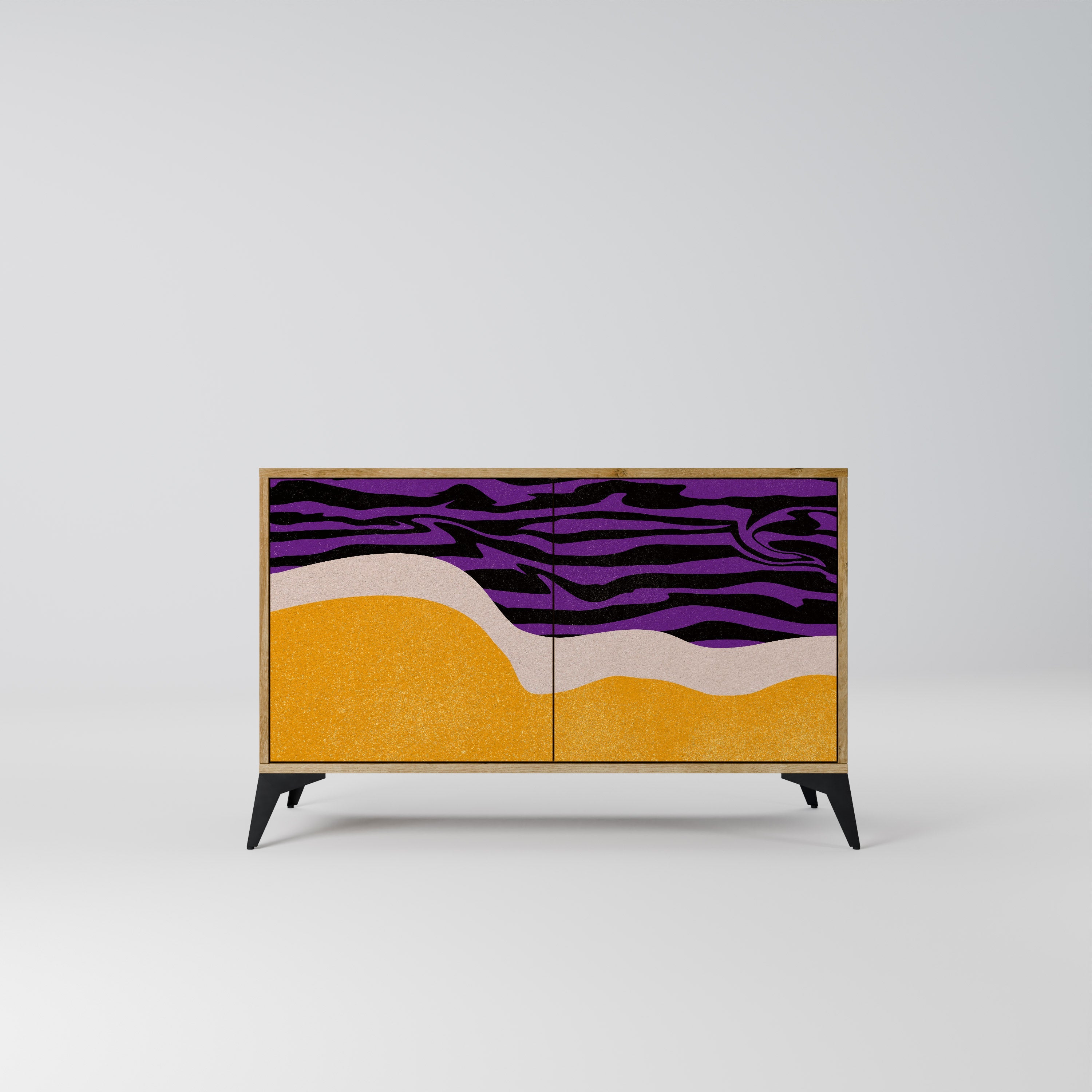 INDEPENDENT BORDER Aparador de 2 Portas em Efeito Carvalho