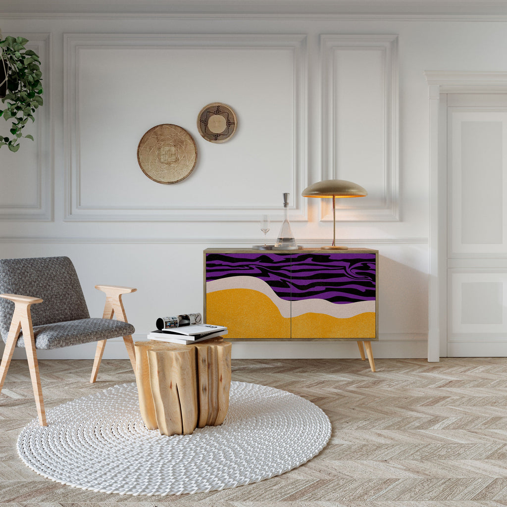 INDEPENDENT BORDER Aparador de 2 Portas em Efeito Carvalho