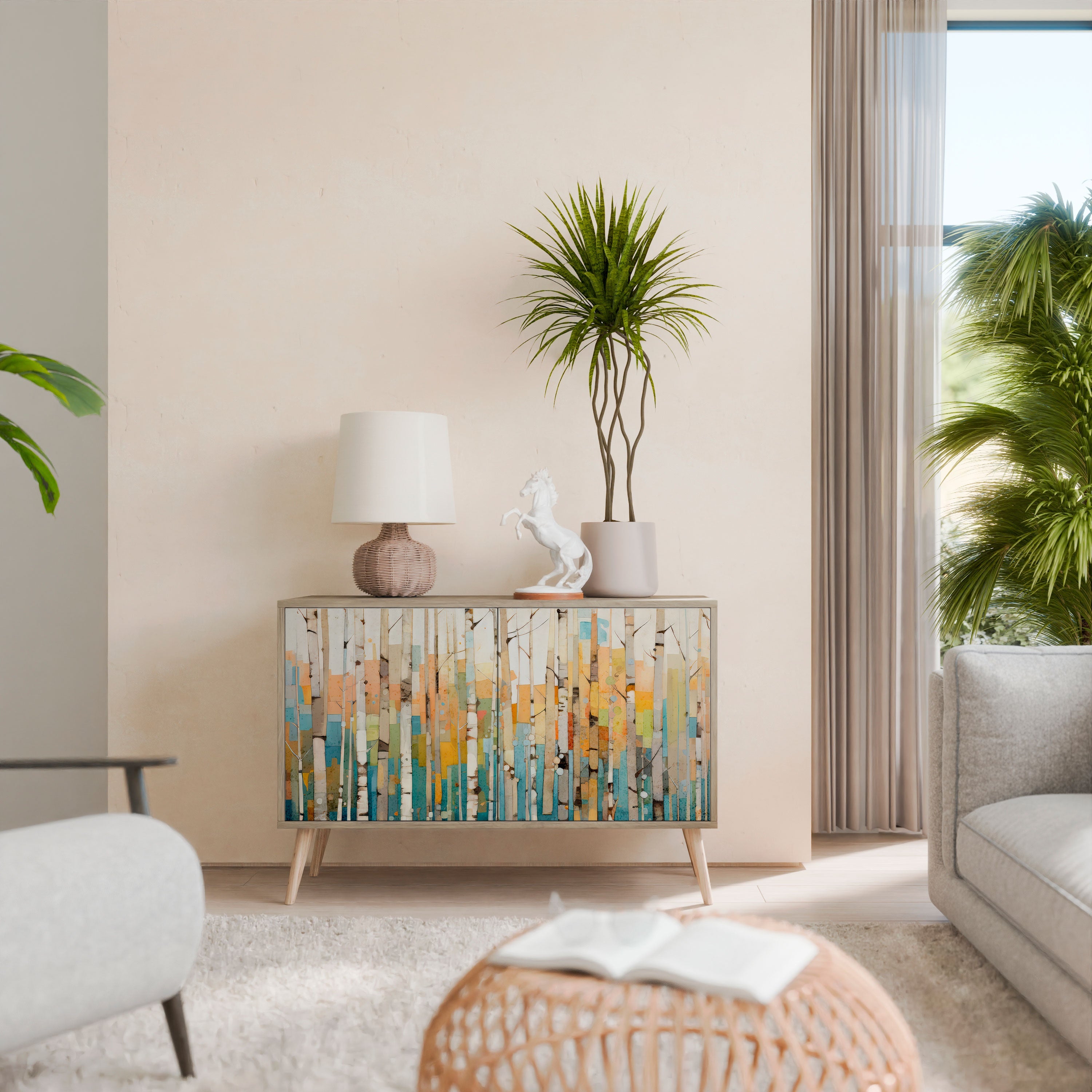 BIRCH KALEIDOSCOPE Aparador de 2 Portas em Efeito Carvalho