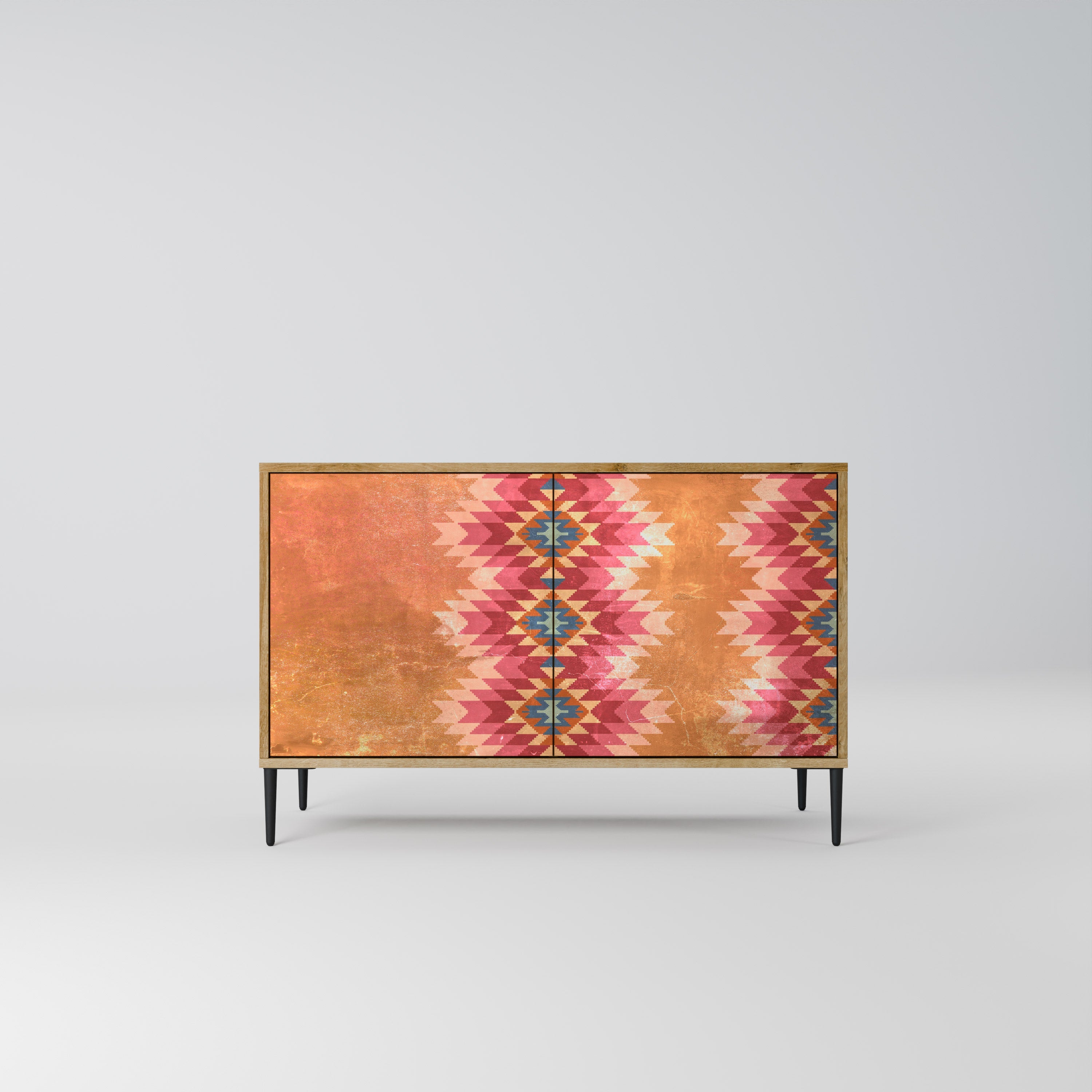 INDIAN FOLK Aparador de 2 Portas em Efeito Carvalho