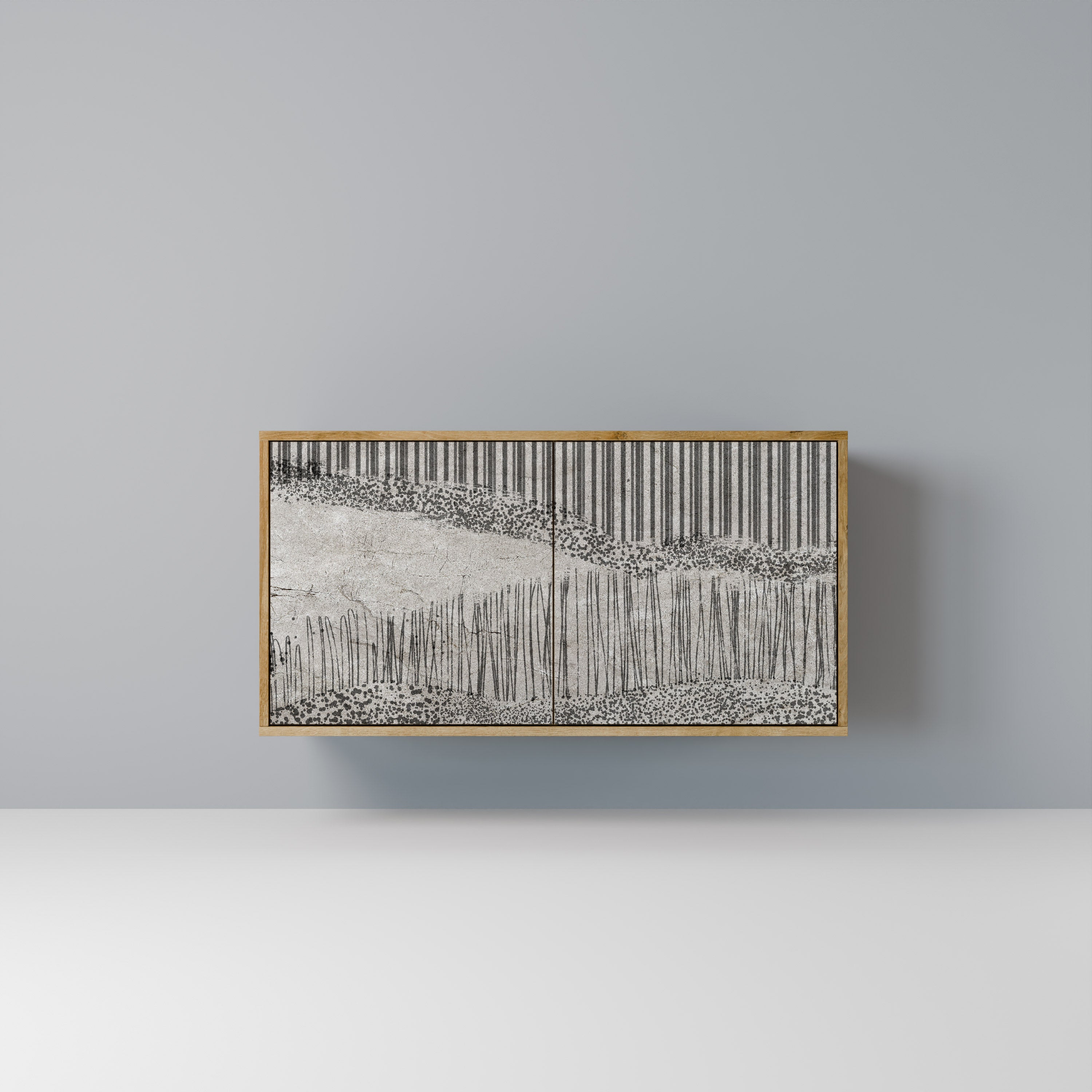 GRAIN LINES Aparador de 2 Portas em Efeito Carvalho