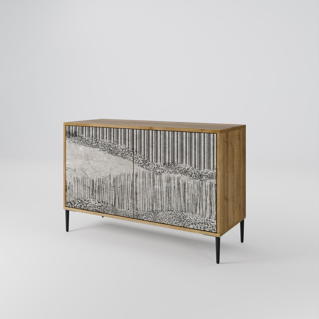 GRAIN LINES Aparador de 2 Portas em Efeito Carvalho