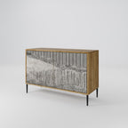 GRAIN LINES Aparador de 2 Portas em Efeito Carvalho