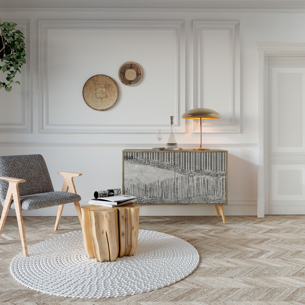 GRAIN LINES Aparador de 2 Portas em Efeito Carvalho