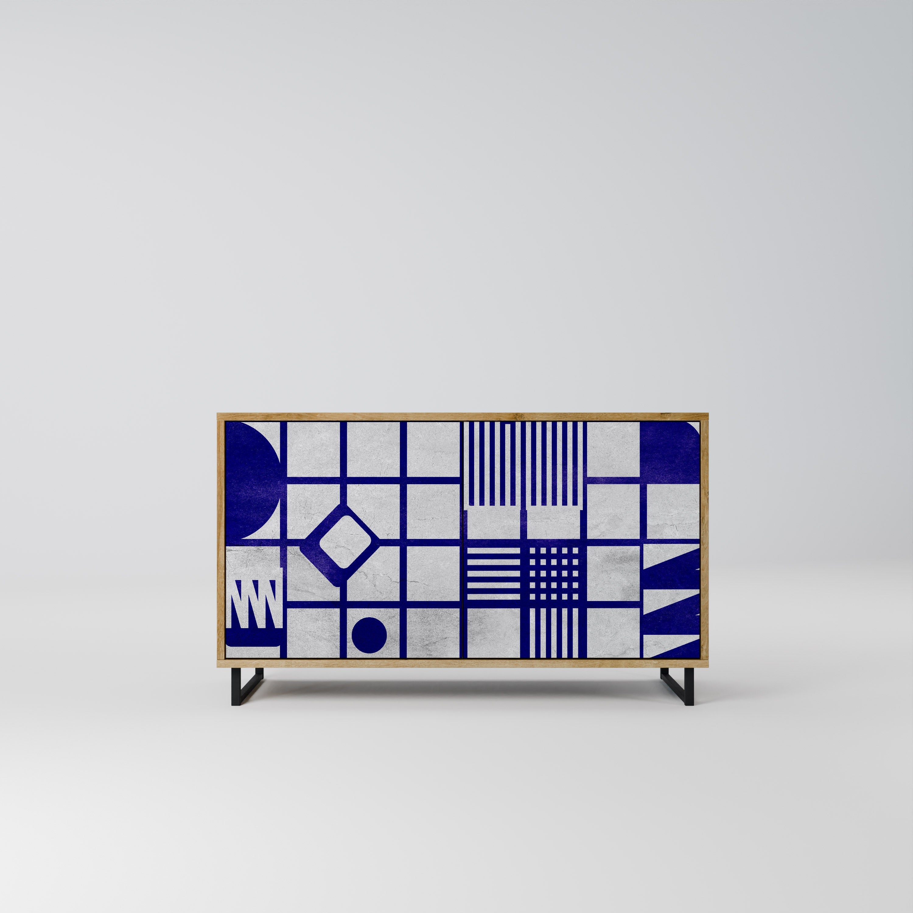 THE RIGHT PLACES Aparador de 2 Portas em Efeito Carvalho