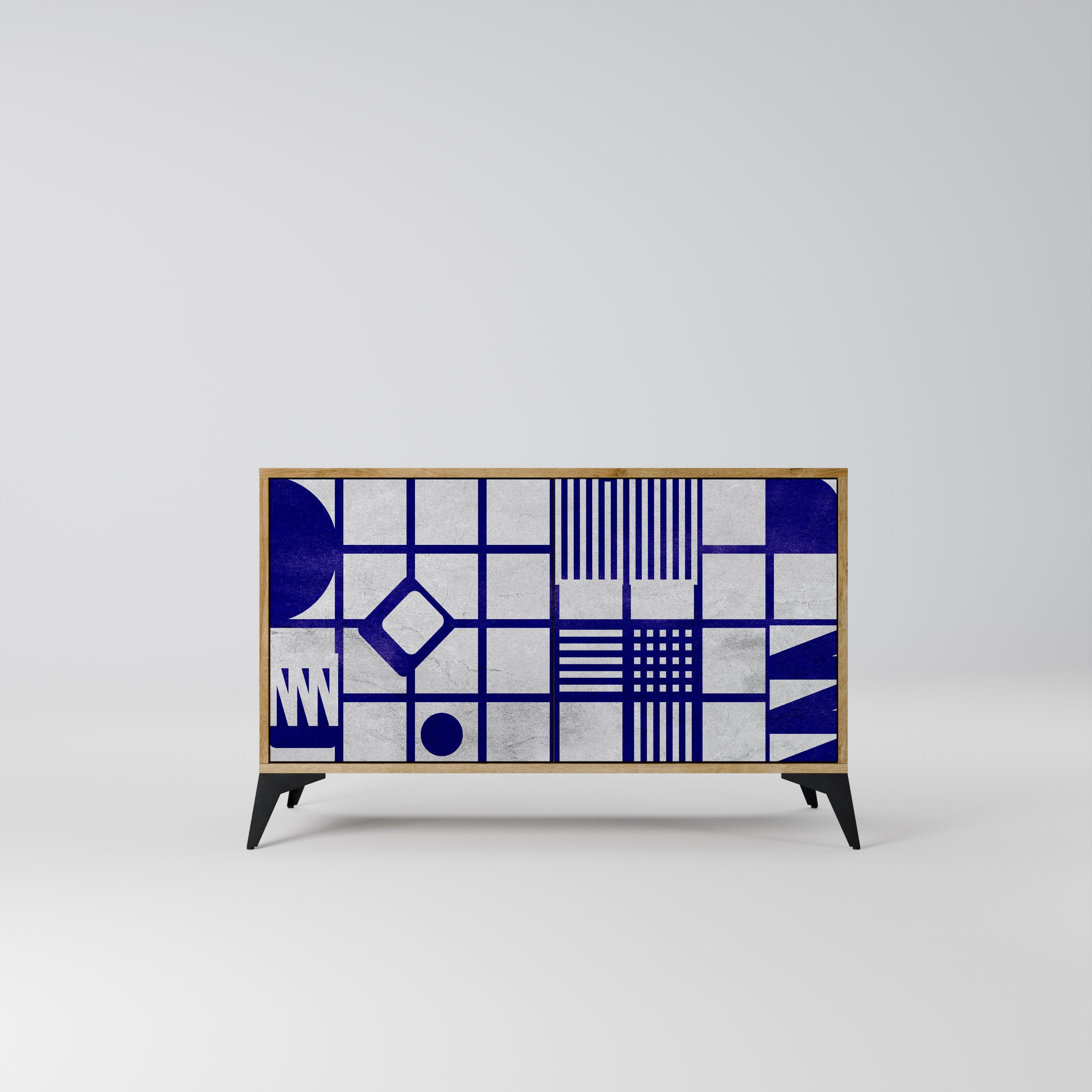 THE RIGHT PLACES Aparador de 2 Portas em Efeito Carvalho