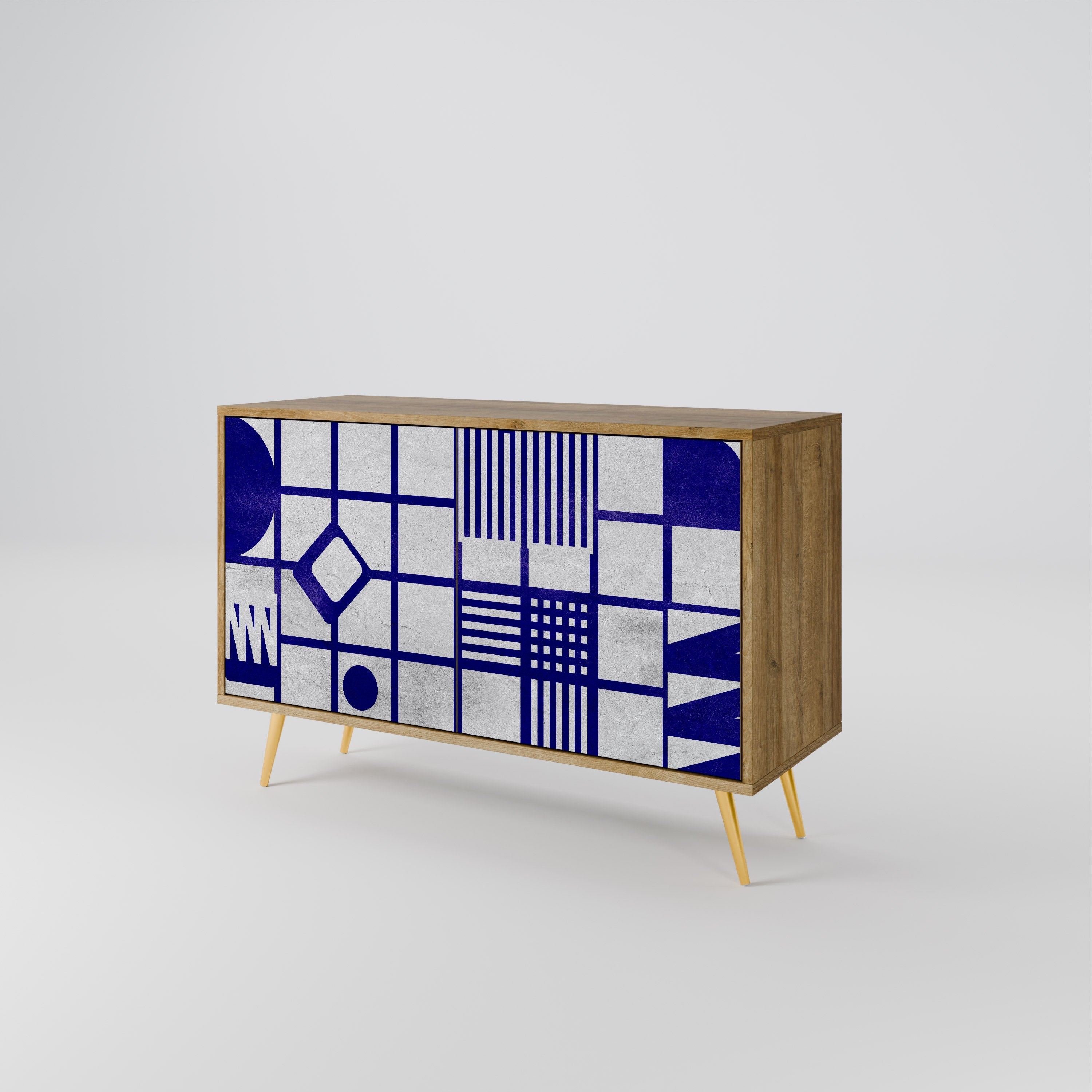 THE RIGHT PLACES Aparador de 2 Portas em Efeito Carvalho