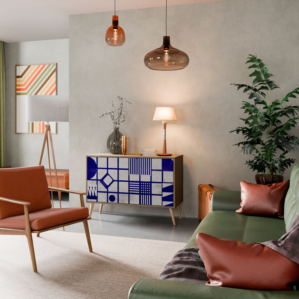 THE RIGHT PLACES Aparador de 2 Portas em Efeito Carvalho