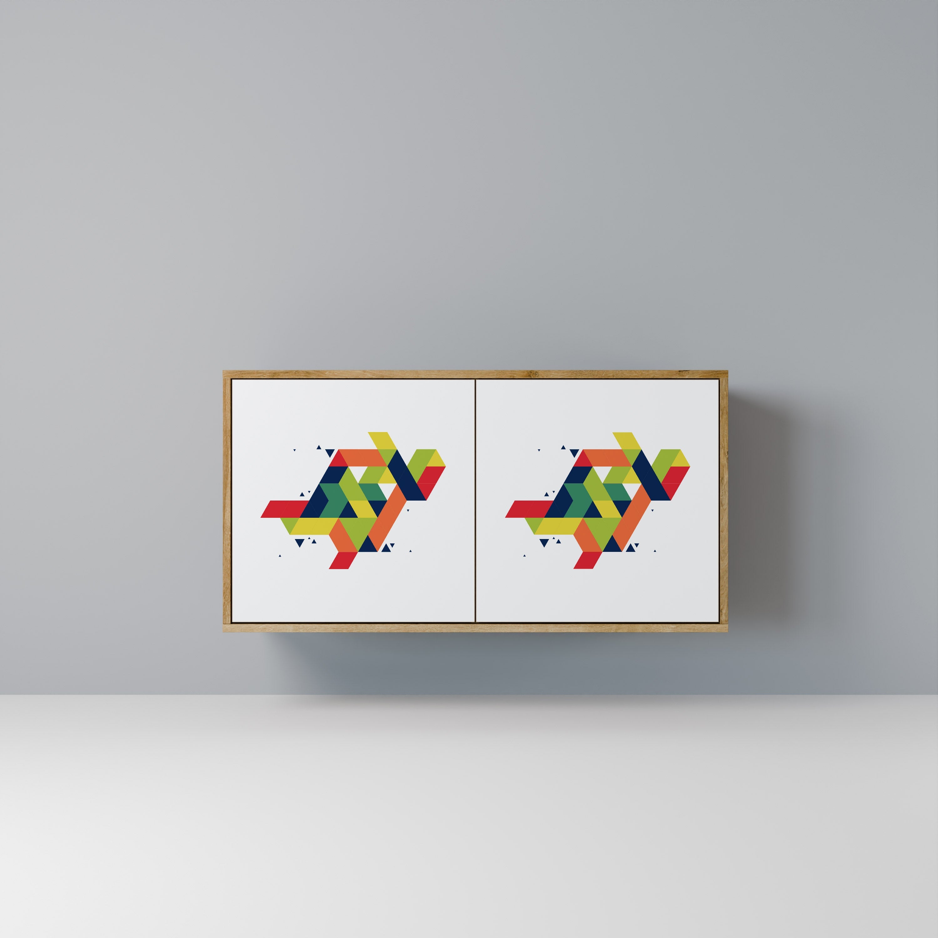 FUTURE SIGN Aparador de 2 Portas em Efeito Carvalho