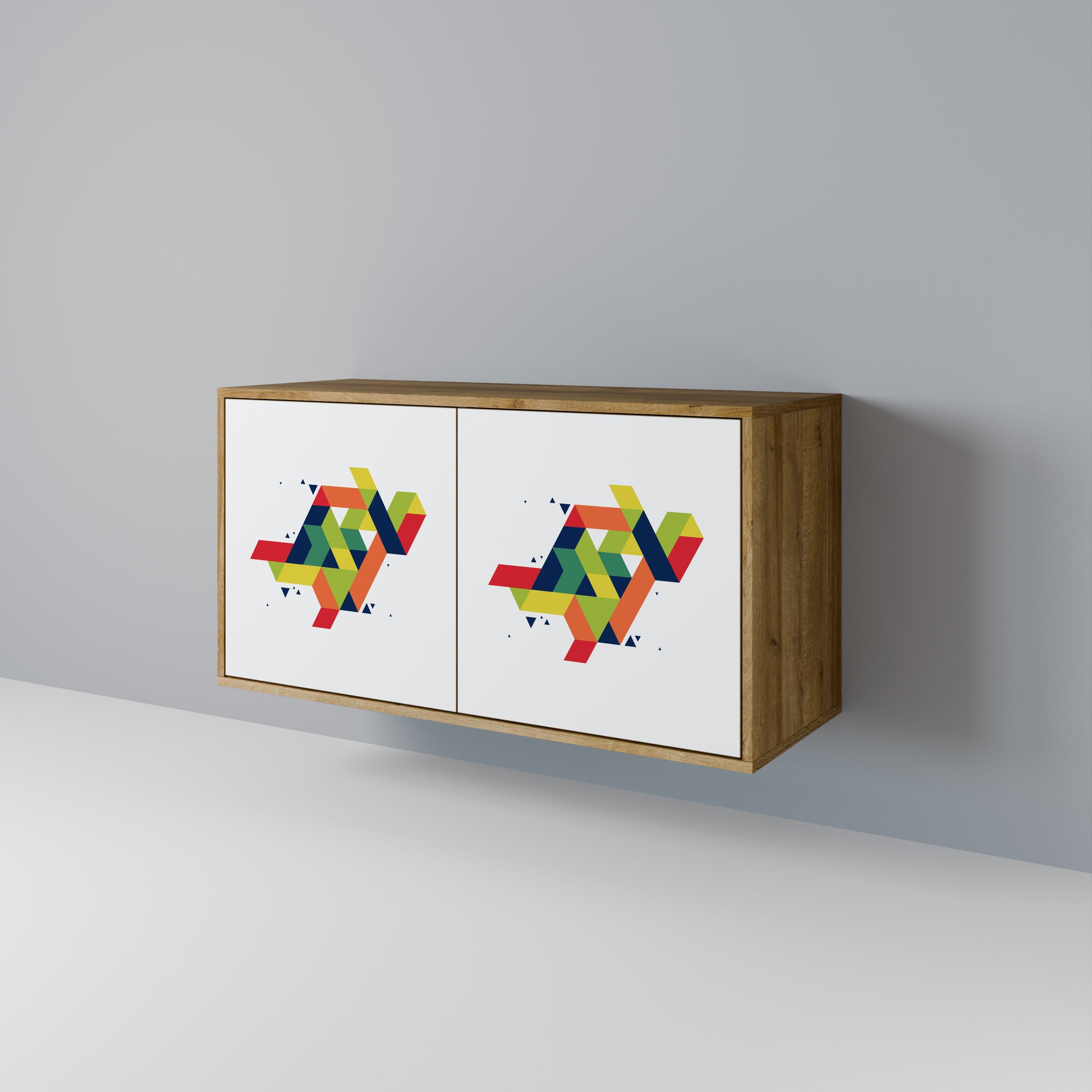 FUTURE SIGN Aparador de 2 Portas em Efeito Carvalho