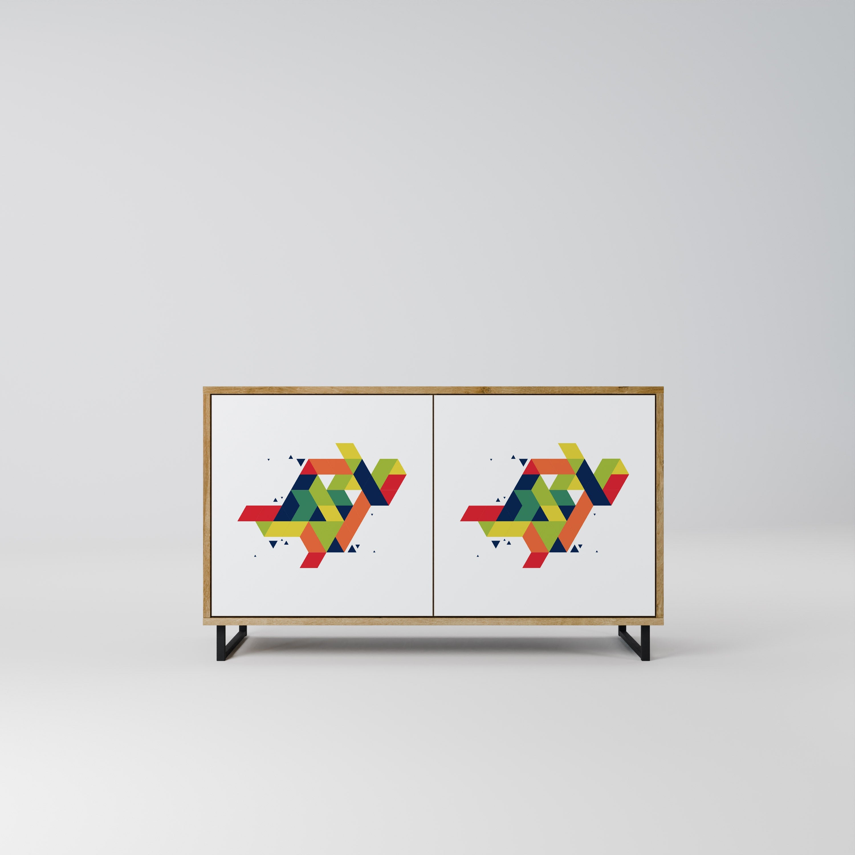 FUTURE SIGN Aparador de 2 Portas em Efeito Carvalho