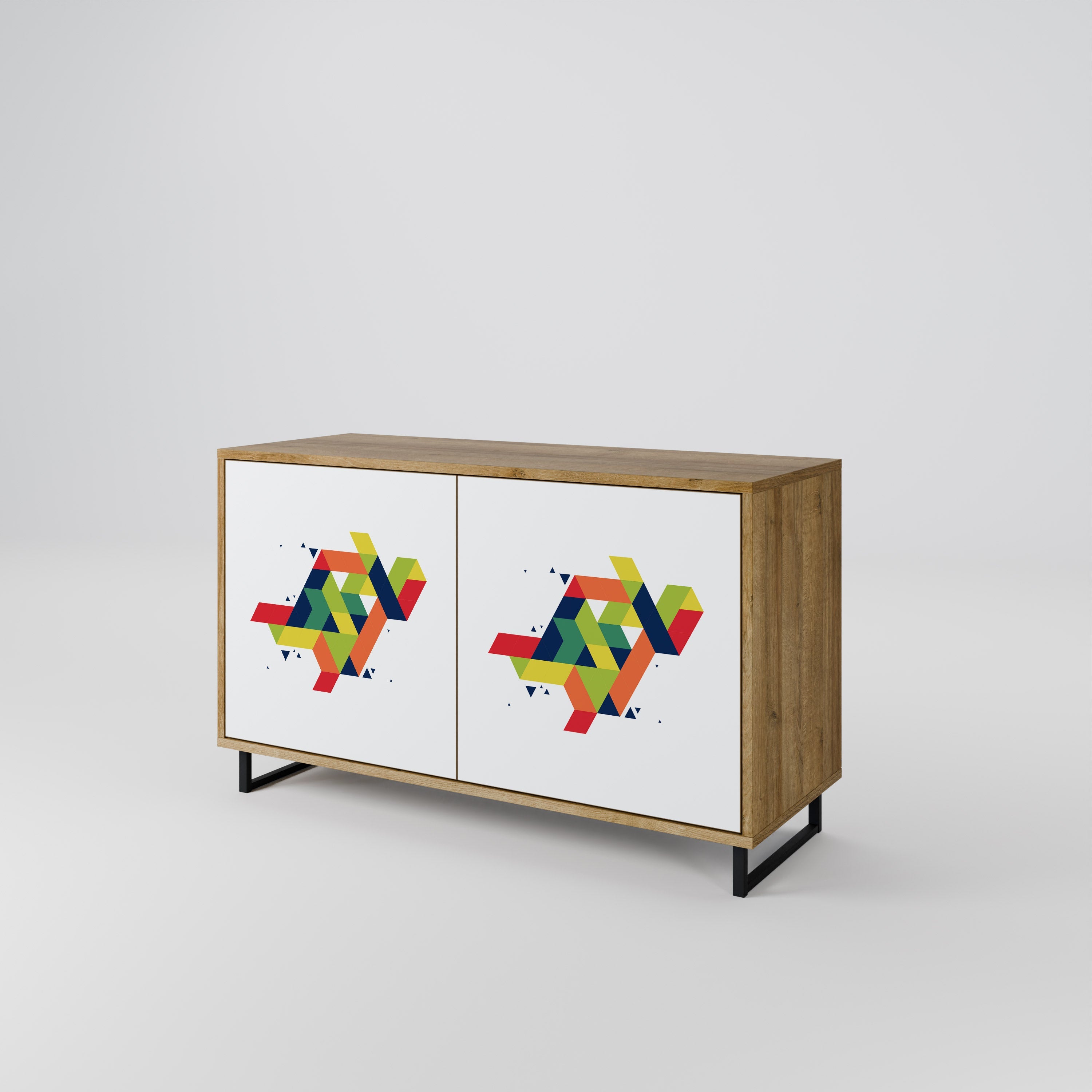 FUTURE SIGN Aparador de 2 Portas em Efeito Carvalho