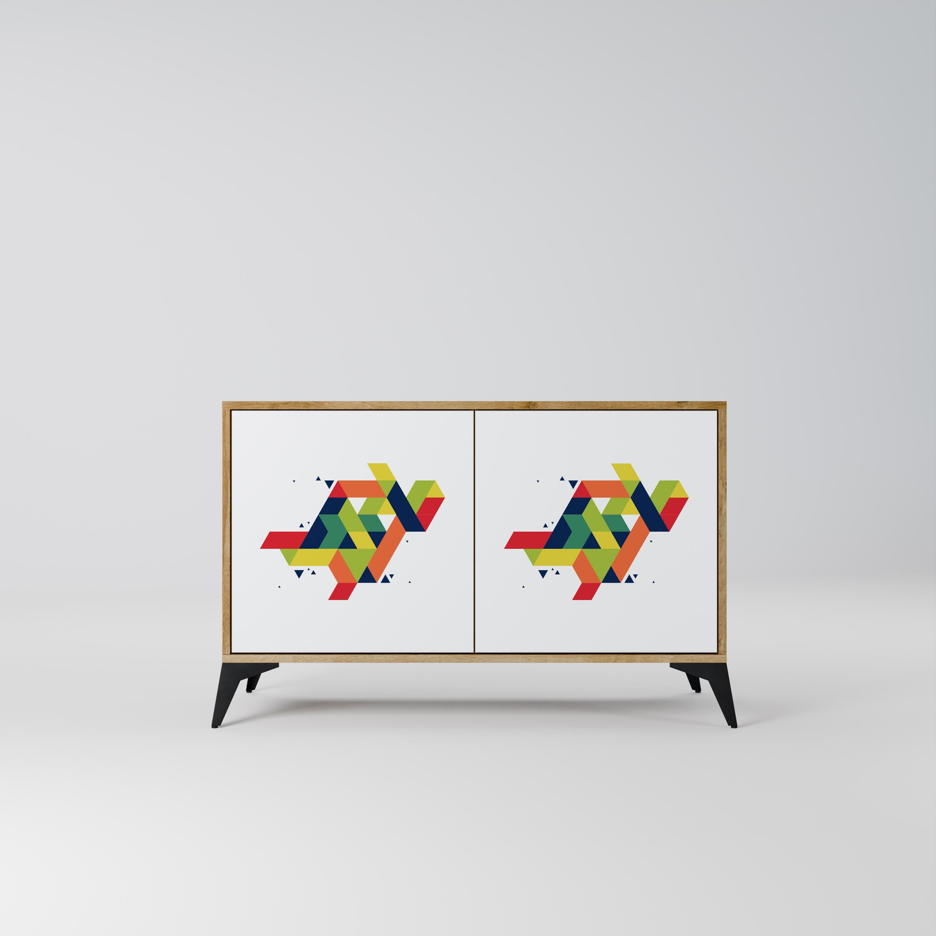 FUTURE SIGN Aparador de 2 Portas em Efeito Carvalho