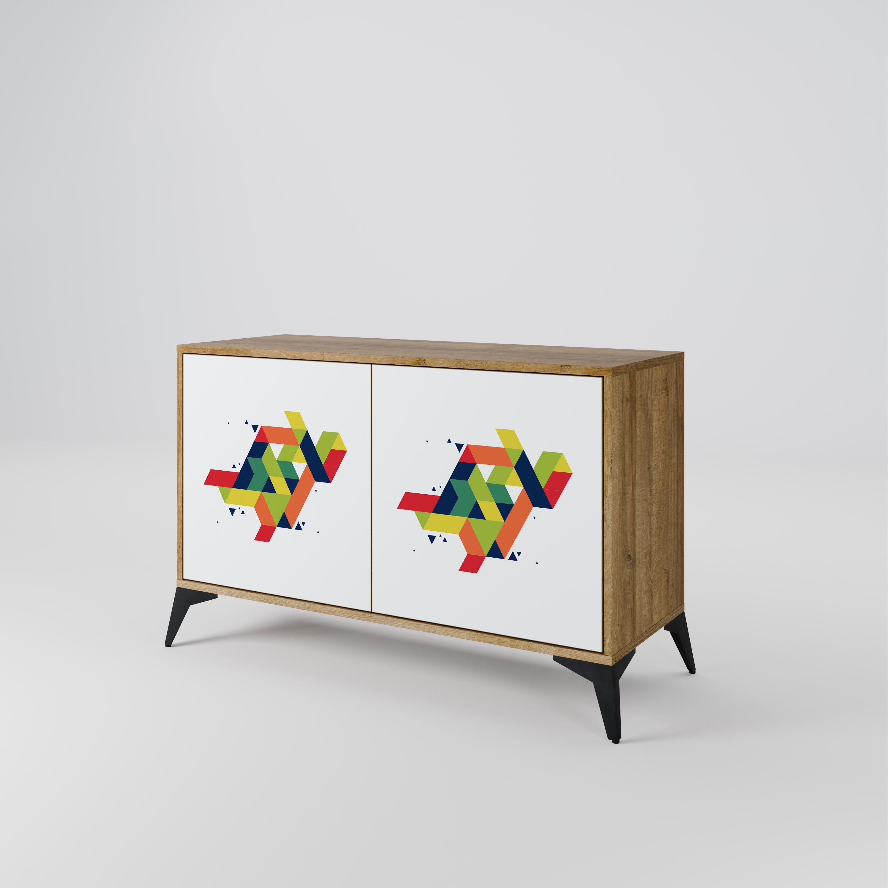 FUTURE SIGN Aparador de 2 Portas em Efeito Carvalho